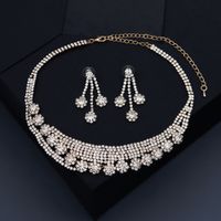Luxury Rhinestone Necklace Earring Set main image 3