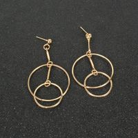 Alloy Geometric Ring Interlocking Gold Earrings main image 3