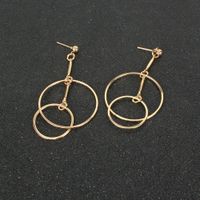 Alloy Geometric Ring Interlocking Gold Earrings main image 4