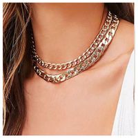 Multi-layer Golden Thick Chain Necklace main image 1