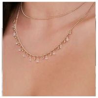 Korean  Alloy Diamond Double-layer Necklace main image 1