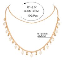 Korean  Alloy Diamond Double-layer Necklace main image 6