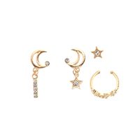 Fashion Simple Diamond Star Moon Earrings main image 6