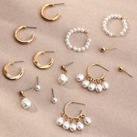 Fashion Geometric C-shaped Pearl Earrings main image 4