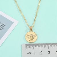 Korea Creative Cute Alloy Round Carved Angel Pendant Necklace main image 6