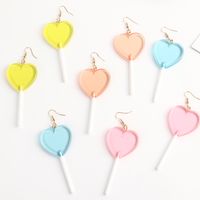 Sweet Candy Color Heart Lollipop Earrings main image 1