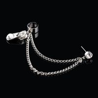 Exaggerated Zipper Tassel Diamond-studded Hypoallergenic Ear Clip main image 4
