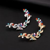 Colorful Diamond Leaf Alloy Hypoallergenic Earrings main image 3