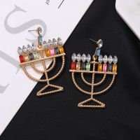 Christmas Series Colorful Diamond Candlestick Earrings main image 4