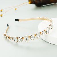 Heart-shaped Glass Retro Baroque Metal Headband main image 4