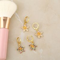 Diamond-studded Flower Earrings main image 5