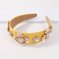Baroque Fashion Retro Broad-brimmed Pearl Headband main image 6