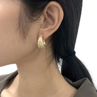 Simple Retro C-shaped Imitation Diamond Earrings main image 6