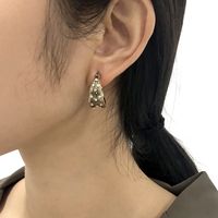 Simple Retro C-shaped Imitation Diamond Earrings main image 4