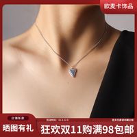 Trend Love Heart  Simple Titanium Steel 18k Gold Necklace main image 1