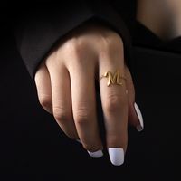 Simple M Peach Heart Fingertip Titanium Steel Ring main image 3