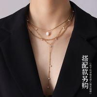 Fashion Y-shaped Tassel Long Sweater Chain Necklace main image 4
