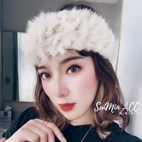 Korean Knitted Plush Elastic Wide-sided Headband main image 2