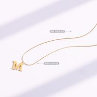 Hammer Square Pattern Superfine Clavicle Chain M English Letter Necklace main image 6