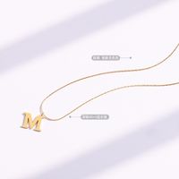 Marteau Motif Carré Chaîne De Clavicule Superfine M Collier Lettre Anglaise main image 6