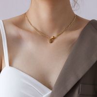 Simple Oval  Good Luck English Clavicle Necklace main image 1