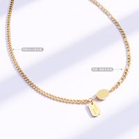 Simple Oval  Good Luck English Clavicle Necklace main image 6