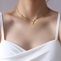 Simple Oval  Good Luck English Clavicle Necklace main image 5