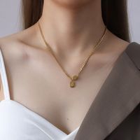 Simple Oval  Good Luck English Clavicle Necklace main image 4
