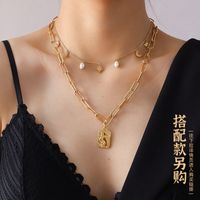 Fashion Star Moon Freshwater Pearl Tassel Clavicle Necklace main image 4