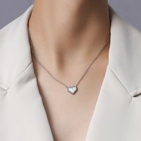 Fashion Peach Heart White Sea Shell Pendant Love Necklace main image 4
