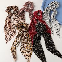 New Knotted  Snake Print Ribbon Hair Scrunchies main image 1
