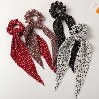 New Knotted  Snake Print Ribbon Hair Scrunchies main image 6