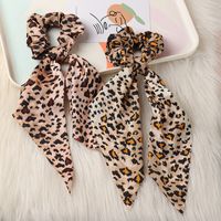 New Knotted  Snake Print Ribbon Hair Scrunchies main image 5