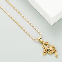 Creative Copper Micro-inlaid Zircon Snake-shaped  Necklace main image 4