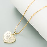 Copper Plated 18k Gold Micro-inlaid Zircon Heart-shaped Necklace main image 3