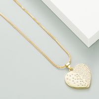 Copper Plated 18k Gold Micro-inlaid Zircon Heart-shaped Necklace main image 4