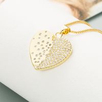 Copper Plated 18k Gold Micro-inlaid Zircon Heart-shaped Necklace main image 5