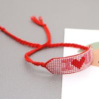 Miyuki  Rice Bead Woven Pink Love Letters Handmade Beaded Bohemian Bracelet main image 6