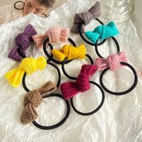 Cute Bow Knot Pure Color Wool Hair Rope main image 2