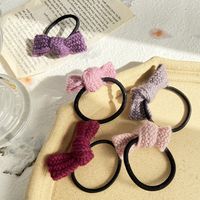 Cute Bow Knot Pure Color Wool Hair Rope main image 4