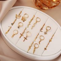 Creative Simple Eyes Lightning Alloy Earrings Set 9 Pairs main image 3