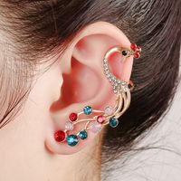 Fashion Diamond Peacock Color Diamond Ear Clip sku image 1