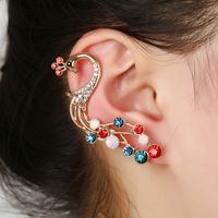 Fashion Diamond Peacock Color Diamond Ear Clip sku image 3