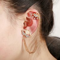 Tassel Crystal Crown Lip Print Earrings sku image 1
