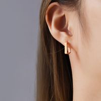 Boucles D&#39;oreilles Géométriques Carrées En Acier Au Titane sku image 2