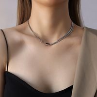 Trendy Chain Zircon Double Chain Stacking Necklace sku image 2