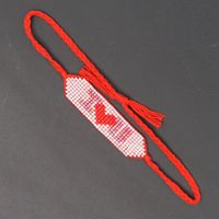Miyuki  Rice Bead Woven Pink Love Letters Handmade Beaded Bohemian Bracelet sku image 1
