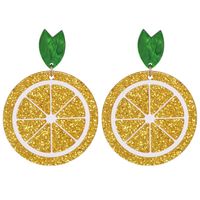 Acrylic Orange Lemon Earrings sku image 1