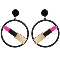Fashion Lipstick Circle Earrings sku image 1