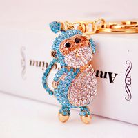 Cute Crystal Diamond Zodiac Monkey Key Chain main image 5